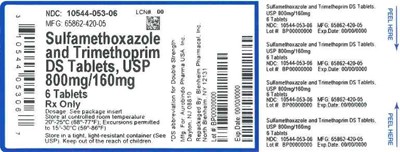 Label 800-160mg 6ct (Label Smz And Tmp Ds Tabs 800mg 160mg Bpi(10544 053 06) Aurobindo(65862 420 05) Rev0)